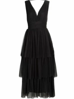 Nicowa Kleider<Damen Volantkleid - BALINO schwarz uni