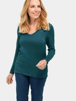 Damen Goldner Pullover & Strickjacken>Damen V-Pullover - Unkomplizierter Pullover mit V-Ausschnitt