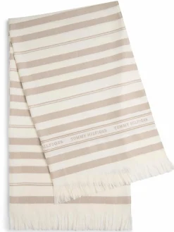 Tommy Hilfiger Schals & Tücher<Damen Webschal mit Leinen-Anteil - Premium Beach Scarf beige melange gestreift