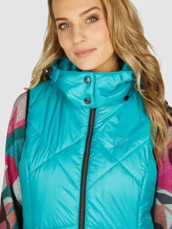 Navigazione Jacken & Westen<Damen Weste türkis uni