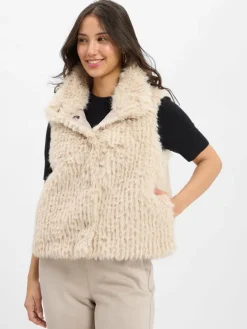 Damen Amber & June Jacken & Westen>Damen Weste aus Kunstfell