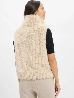 Damen Amber & June Jacken & Westen>Damen Weste aus Kunstfell