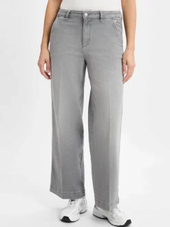 comma casual identity Jeans<Damen Wide-leg-Jeans - Alva hellgrau uni