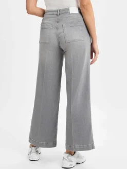 comma casual identity Jeans<Damen Wide-leg-Jeans - Alva hellgrau uni
