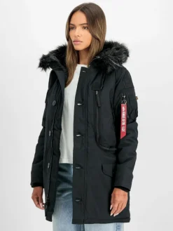 Alpha Industries Jacken & Westen<Damen Winterjacke schwarz uni