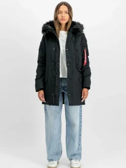 Alpha Industries Jacken & Westen<Damen Winterjacke schwarz uni
