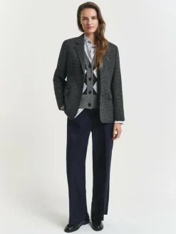 Gant Blazer|Jacken & Westen<Damen Wollblazer grau schwarz kariert