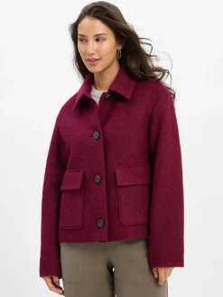 Fuchs Schmitt Jacken & Westen<Damen Wolljacke bordeaux uni