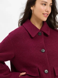 Fuchs Schmitt Jacken & Westen<Damen Wolljacke bordeaux uni