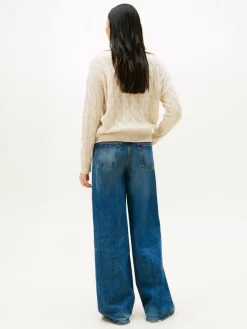 Tommy Hilfiger Pullover & Strickjacken<Damen Wollpullover ecru hellgrau meliert