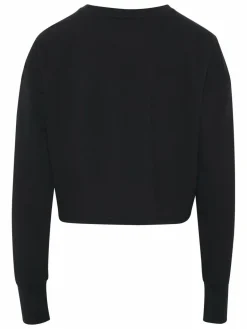 Detto Fatto Sweatshirts & Sweatjacken<Damen Yoga-Sweatshirt schwarz uni