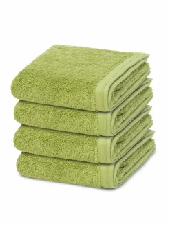 Vossen Heimtextilien<Gästetuchset 4-teilig - Vegan Life grün uni