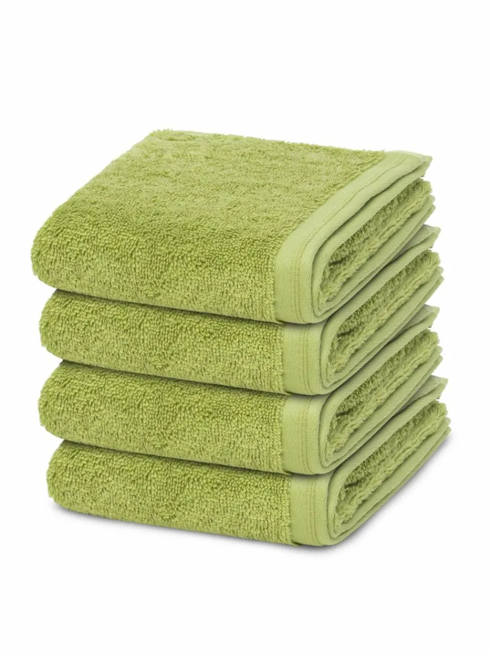 Vossen Heimtextilien<Gästetuchset 4-teilig - Vegan Life grün uni