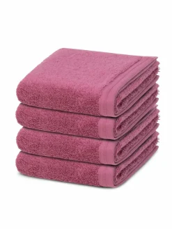 Vossen Heimtextilien<Gästetuchset 4-teilig - Vegan Life pink uni