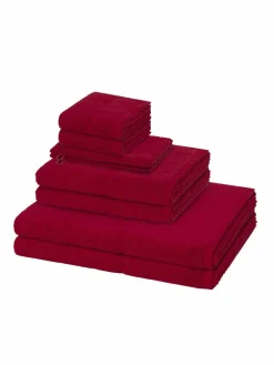 Möve Heimtextilien<Handtuchset 8-teilig - Pearl rot uni