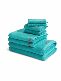 Ross Heimtextilien<Handtuchset 8-teilig - Selection Organic Cotton türkis uni