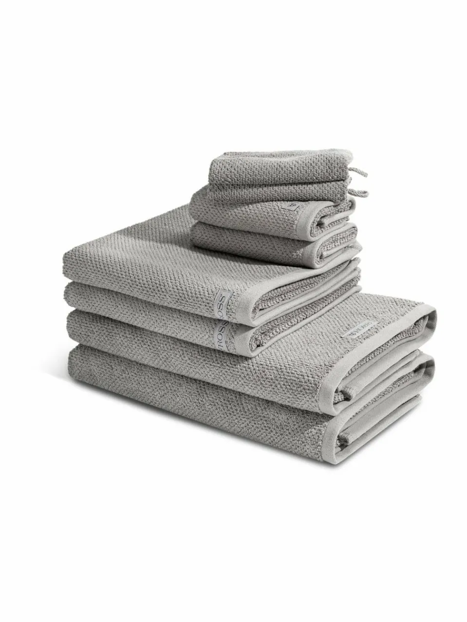 Ross Heimtextilien<Handtuchset 8-teilig - Selection Organic Cotton grau uni