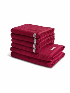Ross Heimtextilien<Handtuchset 6-teilig - Selection Organic Cotton rot uni