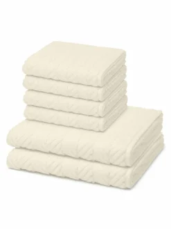 Ross Heimtextilien<Handtuchset 6-teilig - Sensual Skin vanille beige uni