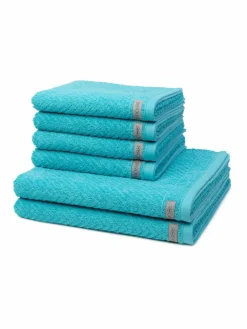Ross Heimtextilien<Handtuchset 6-teilig - Smart türkis uni