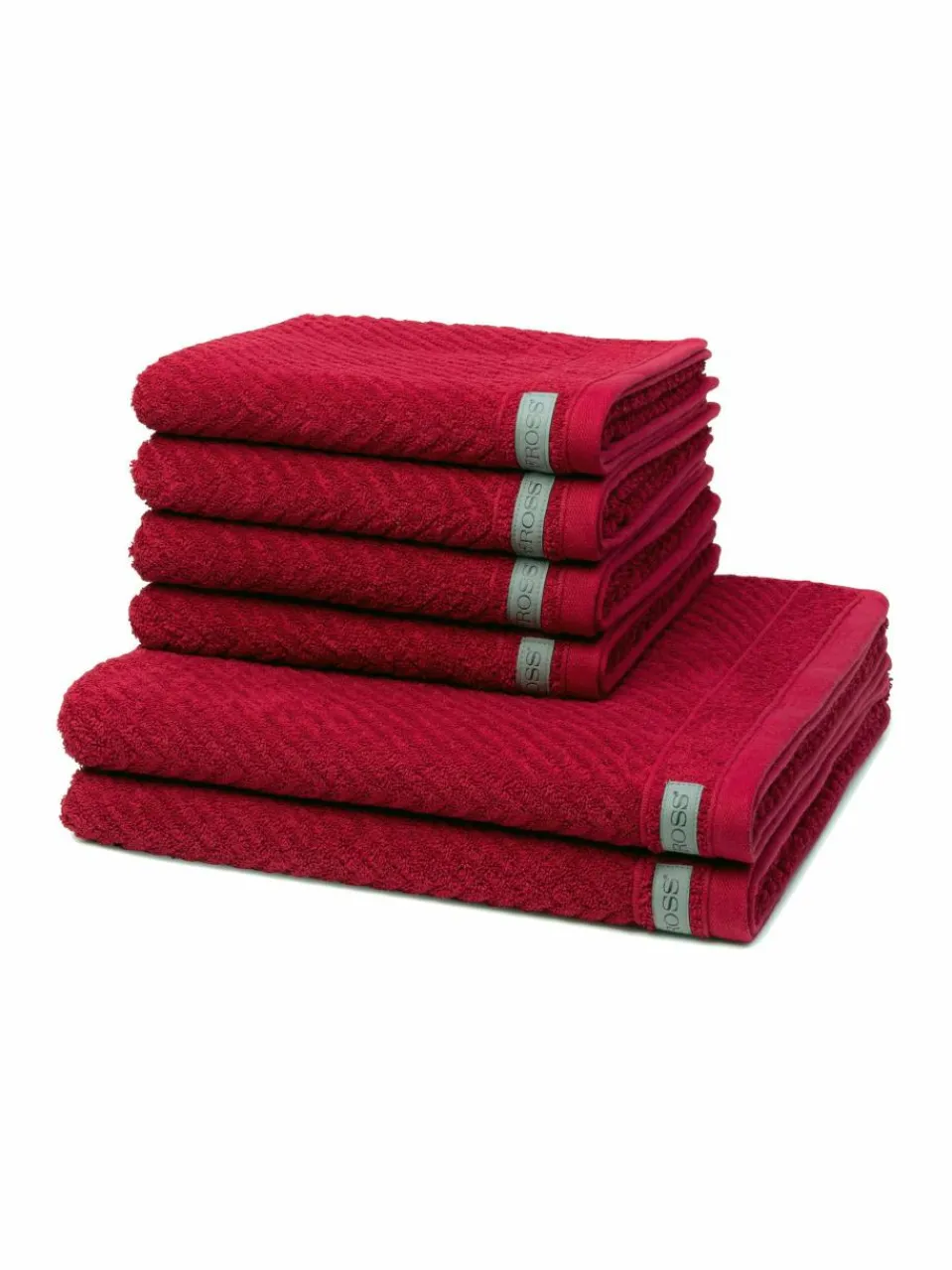 Ross Heimtextilien<Handtuchset 6-teilig - Smart rot uni