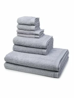 Möve Heimtextilien<Handtuchset 8-teilig - Superwuschel hellgrau grau uni