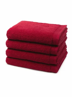 Möve Heimtextilien<Handtuchset 4-teilig - Superwuschel rot uni