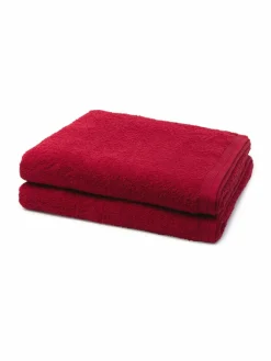 Möve Heimtextilien<Handtuchset 2-teilig - Superwuschel rot uni
