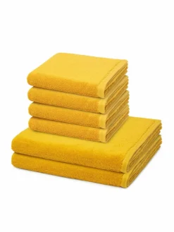 Vossen Heimtextilien<Handtuchset 6-teilig - Vegan Life gelb uni