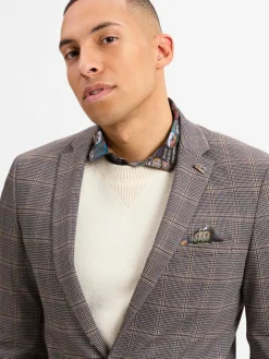 Finshley & Harding London Baukasten-Anzüge<Harren Baukasten-Sakko - Brixdon braun hellgrau kariert