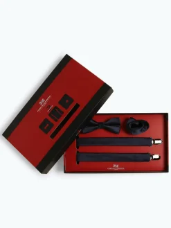 Finshley & Harding London Krawatten & Fliegen|Gürtel & Hosenträger<Herren Accessoire-Set marine uni