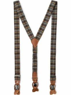 Finshley & Harding London Gürtel & Hosenträger<Herren Accessoire-Set blau gelb kariert