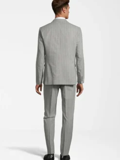 Steffen Klein Anzüge<Herren Anzug Slim-Fit hellgrau strukturiert
