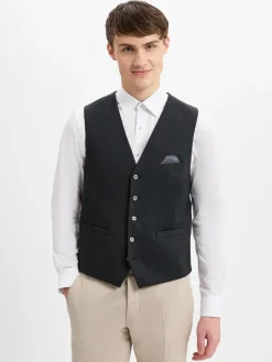 Finshley & Harding Sakkos<Herren Anzugsweste anthrazit strukturiert