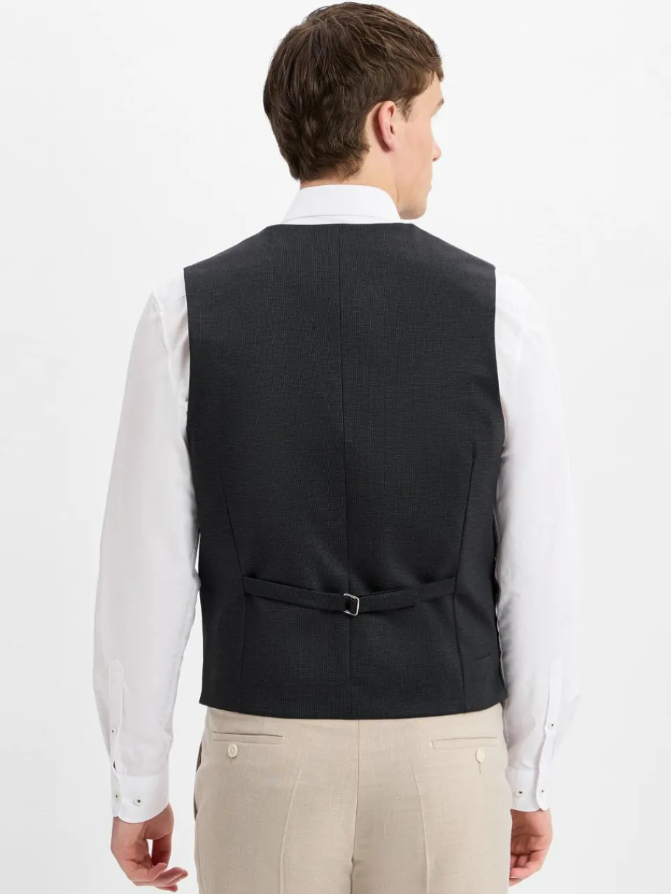 Finshley & Harding Sakkos<Herren Anzugsweste anthrazit strukturiert