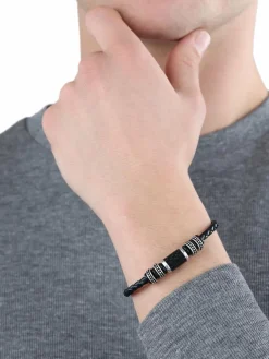 s.Oliver Schmuck<Herren Armband schwarz uni
