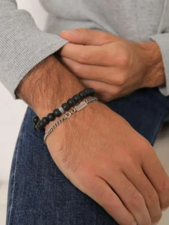 KUZZOI Schmuck<Herren Armband schwarz uni