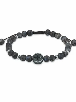 True Rebels Schmuck<Herren Armband - Kreuz grau uni