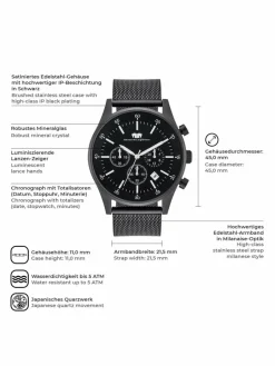 Rhodenwald & Söhne Uhren<Herren Armband-Uhr - Goodwill schwarz uni