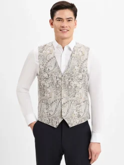 CG - CLUB of GENTS Anzüge<Herren Baukasten Anzugweste - CG- Plum beige braun gemustert