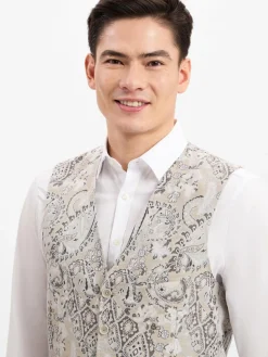 CG - CLUB of GENTS Anzüge<Herren Baukasten Anzugweste - CG- Plum beige braun gemustert