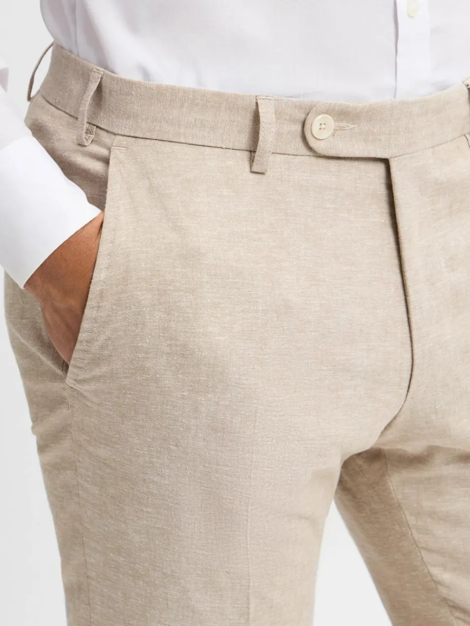Herren Digel Anzüge>Herren Baukastenanzug-Hose mit Leinen-Anteil - Sergio