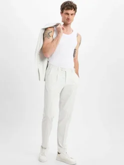 Finshley & Harding London Baukasten-Anzüge<Herren Baukasten-Anzughose - Hudson weiß blau gestreift