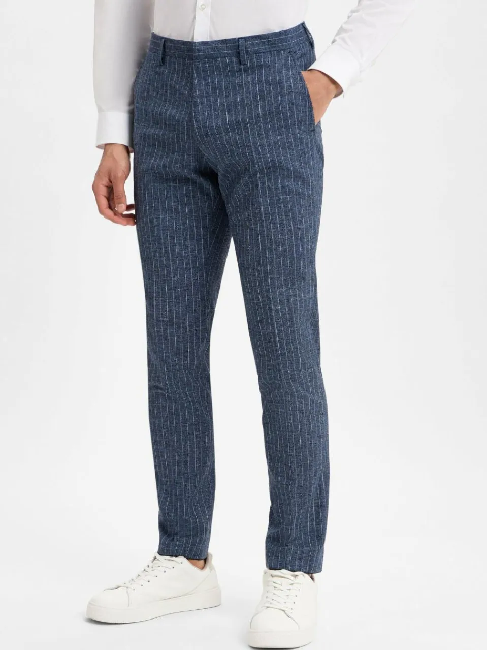 Roy Robson Baukasten-Anzüge<Herren Baukasten-Anzughose mit Schurwoll-Anteil blau ecru gestreift