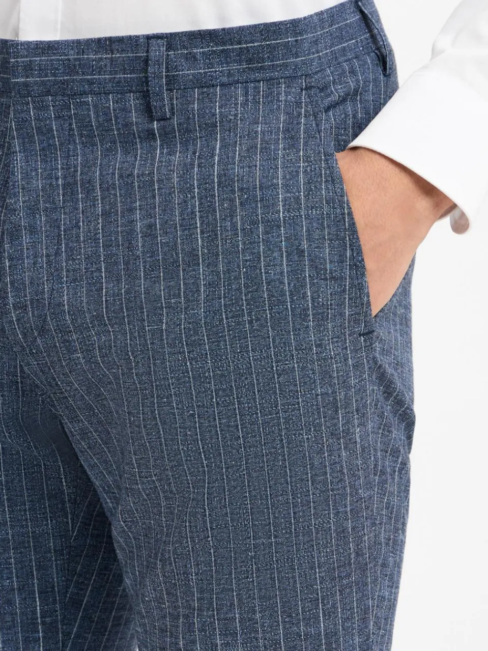 Roy Robson Baukasten-Anzüge<Herren Baukasten-Anzughose mit Schurwoll-Anteil blau ecru gestreift