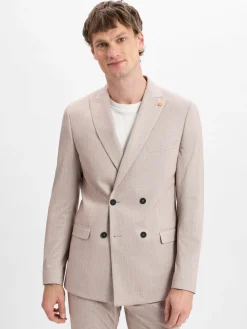 Digel MOVE Sakkos|Anzüge<Herren Baukasten-Anzugsakko - Atos beige sand gestreift