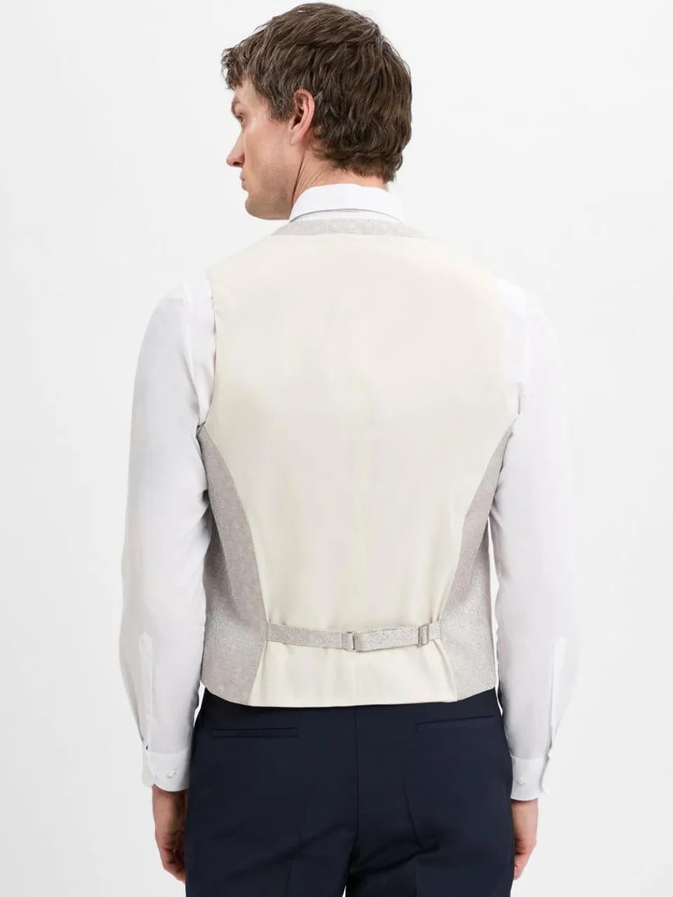 Digel Baukasten-Anzüge|Anzüge<Herren Baukastenanzug-Weste - Lambert hellgrau beige gemustert