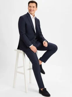 Digel Hosen|Baukasten-Anzüge<Herren Baukasten-Hose marine strukturiert