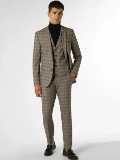 Finshley & Harding Baukasten-Anzüge<Herren Baukasten-Hose - Mitch schoko beige kariert