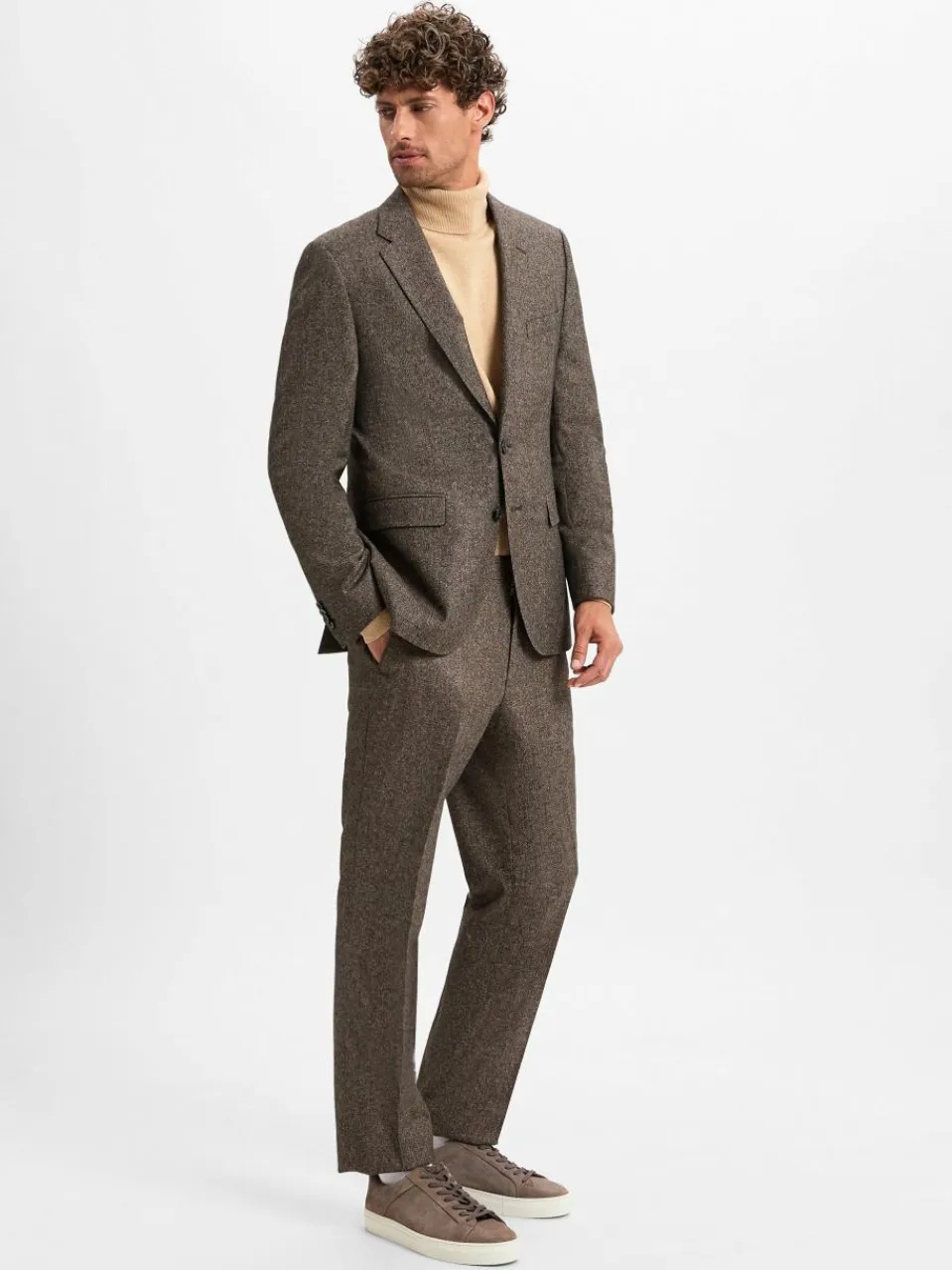 BOSS Baukasten-Anzüge<Herren Baukasten-Hose mit Seiden-Anteil - H-Leon-MM-C-224 schoko meliert